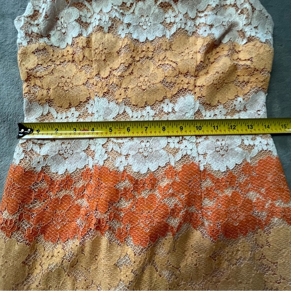 New York & Company Shades of Orange Lace Sleeveless Dress - Picture 8 of 11